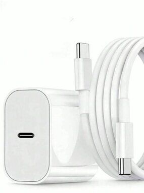 20W USB-C Fast Charger PD Wall Adapter + 3ft Cable for iPhone Samsung